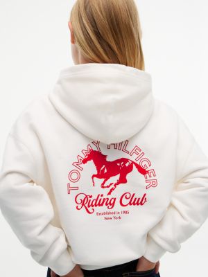 Детское худи Tommy Hilfiger Riding Club Logo, цвет: Белый — фото 3