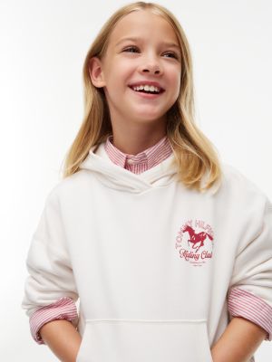 Детское худи Tommy Hilfiger Riding Club Logo, цвет: Белый — фото 4