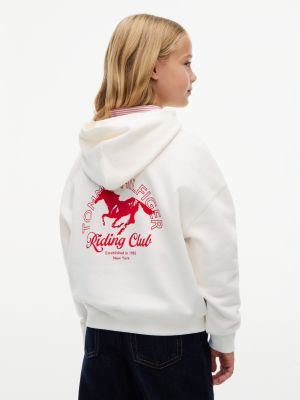 Детское худи Tommy Hilfiger Riding Club Logo, цвет: Белый — фото 5
