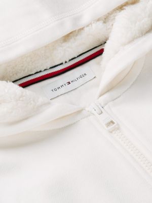 Детское худи Tommy Hilfiger Zip Sherpa, цвет: Белый — фото 7