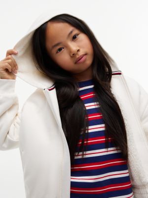 Детское худи Tommy Hilfiger Zip Sherpa, цвет: Белый — фото 3