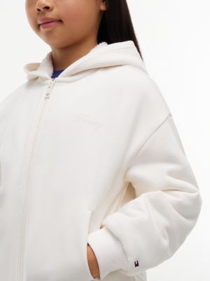 Детское худи Tommy Hilfiger Zip Sherpa, цвет: Белый — фото 4