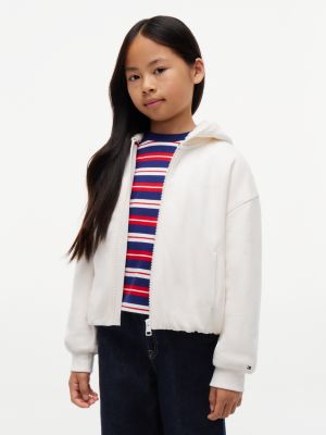 Kids' Zip Sherpa Hoodie, White