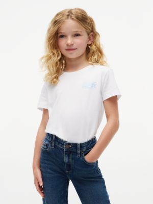 Tommy Hilfiger Girls' Kids' Foil Tommy Logo T-Shirt - White - 16