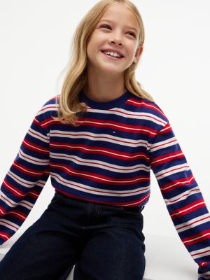 Детская футболка Tommy Hilfiger Striped, цвет: Тёмно-синий / Красный полосатый — фото 3