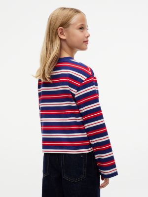 Детская футболка Tommy Hilfiger Striped, цвет: Тёмно-синий / Красный полосатый — фото 4