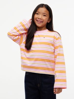 Kids' Striped T-Shirt, Pink Stripe