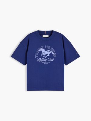 Детская футболка Tommy Hilfiger Riding Club Logo, цвет: Тёмный синий — фото 5