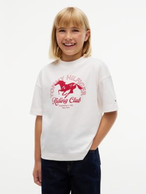 Kids' Riding Club Logo T-Shirt, White