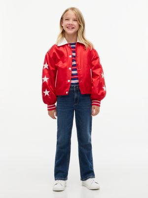 Tommy Hilfiger Girls' Kids' Logo Pocket Flare Stretch Jean - Dark Wash - 12