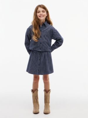 Детская юбка Tommy Hilfiger Check Flannel, цвет: Синий клетчатый — фото 2