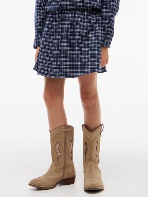 Детская юбка Tommy Hilfiger Check Flannel, цвет: Синий клетчатый — фото 1