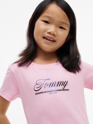 Детское платье Tommy Hilfiger Tommy Logo Skater, цвет: Розовый — фото 2