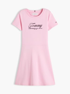 Детское платье Tommy Hilfiger Tommy Logo Skater, цвет: Розовый — фото 5