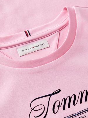 Детское платье Tommy Hilfiger Tommy Logo Skater, цвет: Розовый — фото 6