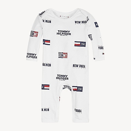 Tommy Hilfiger Baby Signature Onesie, Bright White - 0-3M