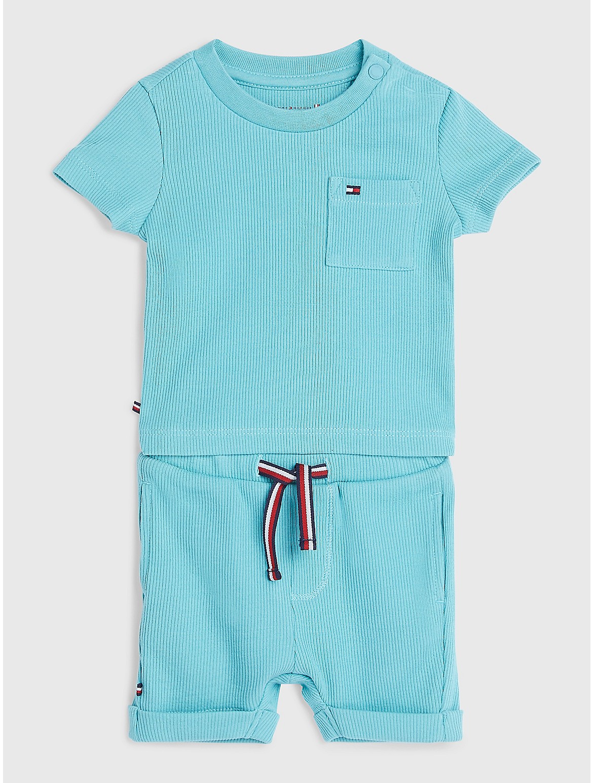Tommy Hilfiger Babies' Logo T-Shirt and Short Set - Blue - NEWBORN