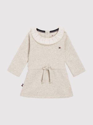 Babies' Lace Collar Dress, Merino Melange