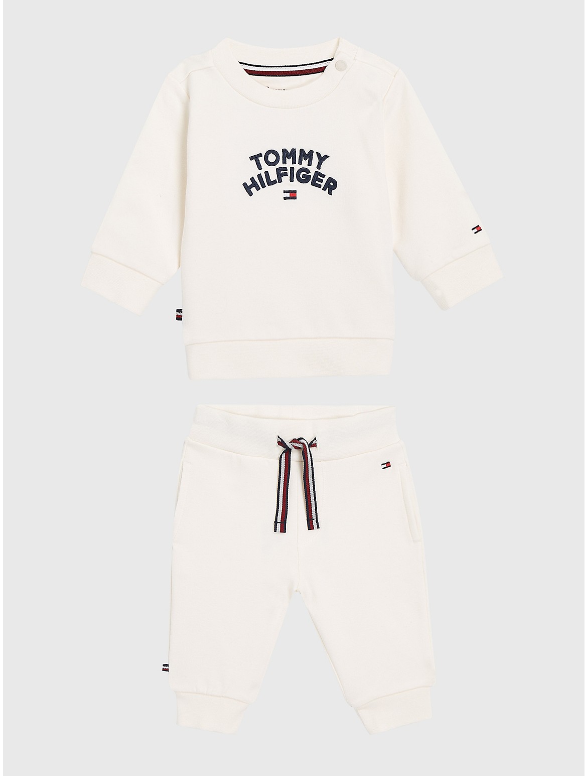 Tommy Hilfiger Babies' Tommy Flag Logo Sweat Set - White - 3-6M