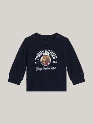 Babies Flocked Captain Logo T Shirt Tommy Hilfiger