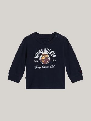 Babies' Flocked Captain Logo T-Shirt, Navy
