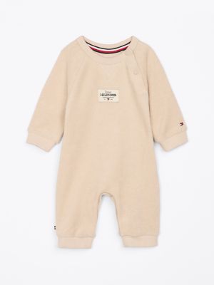 Babies' 1985 Monotype Logo Coverall, Classic Beige