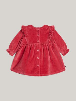Babies' Long-Sleeve Ruffle Dress, Heritage Pink