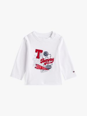 Babies' Varsity Graphic Stretch T-Shirt, White