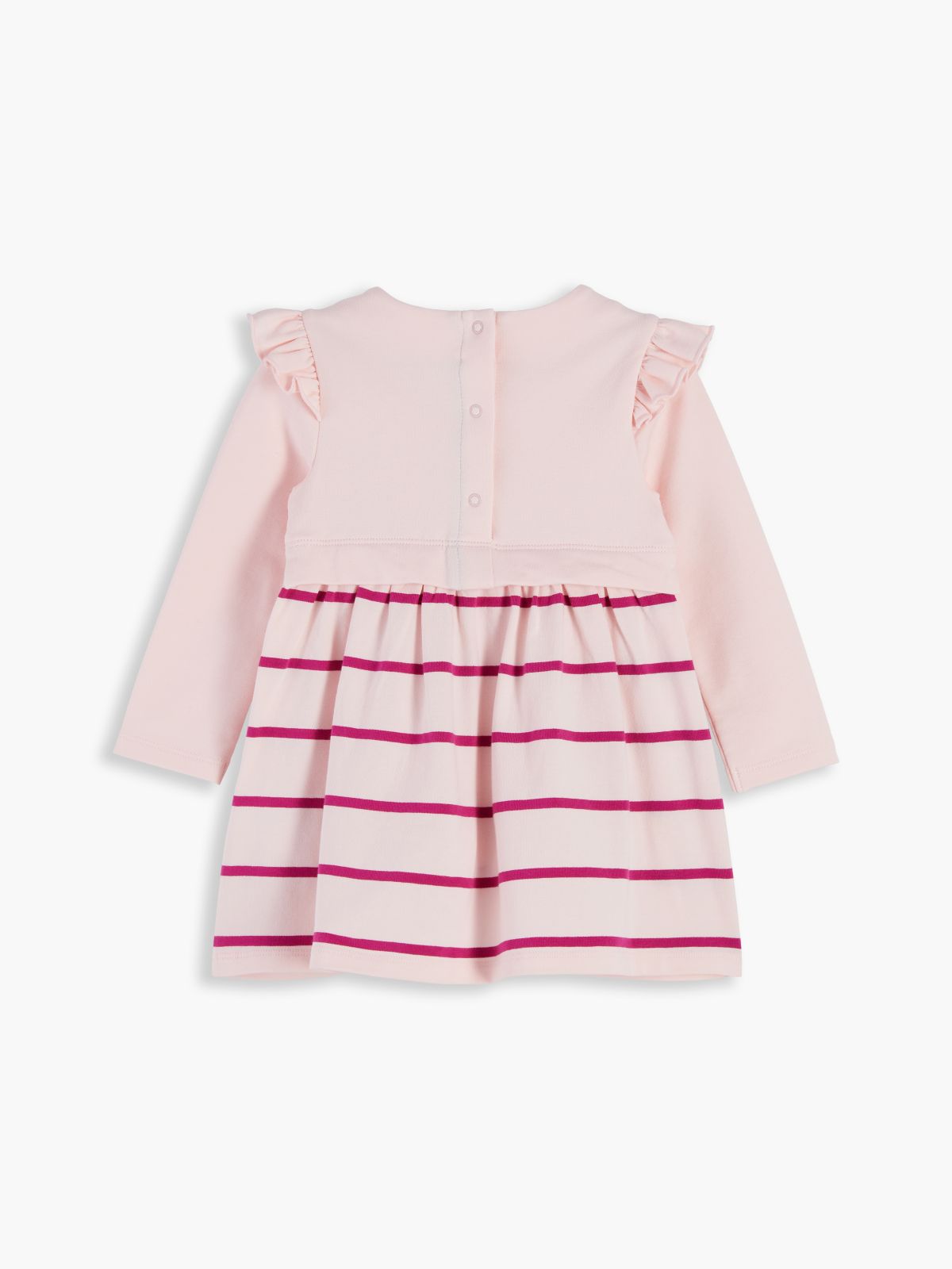 Babies' Striped Flutter Sleeve Dress — Whimsy Pink Stripe
