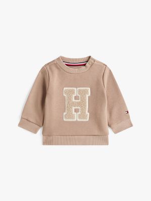 Babies' Letter Logo Fleece Sweatshirt, Malted Milk