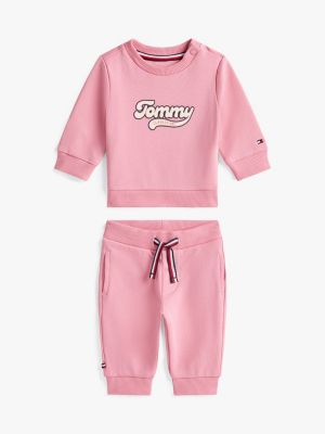 Babies' Logo Sweatshirt and Pant Set, Mystic Pink
