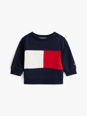 Babies' Flag Logo Stretch Sweatshirt, Dark Blue