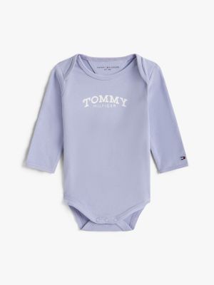 Babies' Long-Sleeve Monotype Logo Onesie, Periwinkle Dusk