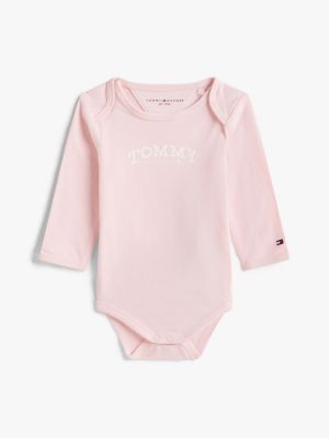 Babies' Long-Sleeve Monotype Logo Onesie, Duchess Pink