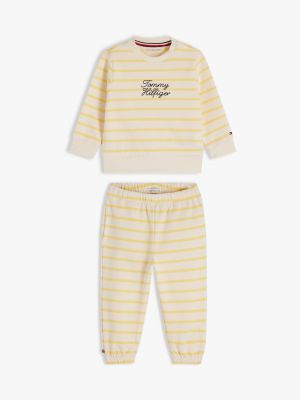 Babies' Hilfiger Logo Sweatsuit Set, Sunblock Stripes