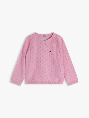 Babies' Pointelle Cardigan, Classic Pink