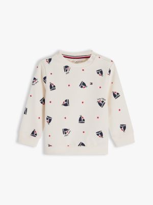 Babies' Hilfiger Logo Sweatshirt, Sailboat AOP
