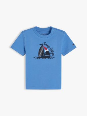 Babies' Sailing Logo T-Shirt, Copenhagen Blue