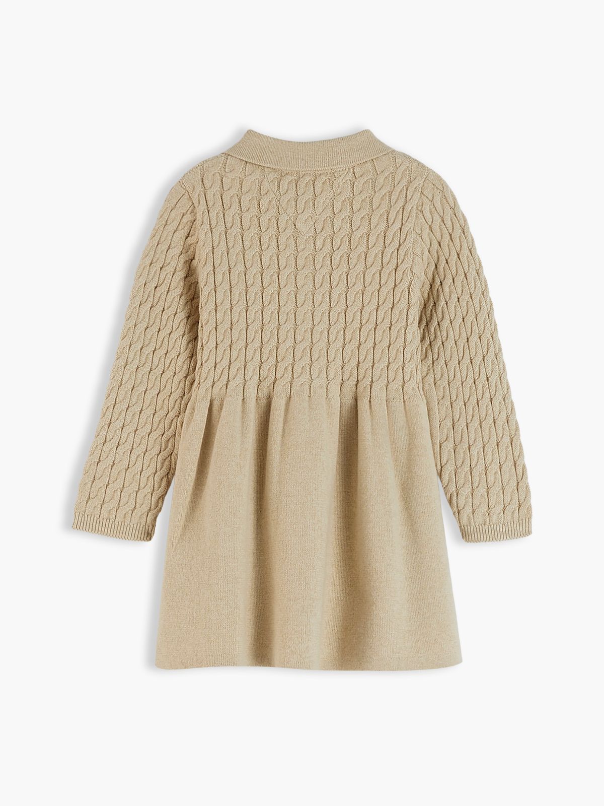 Babies' Cable Knit Sweater Dress — Gentle Gold Heather