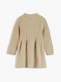 Babies' Cable Knit Sweater Dress — Gentle Gold Heather 2