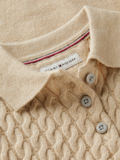 Babies' Cable Knit Sweater Dress — Gentle Gold Heather 3