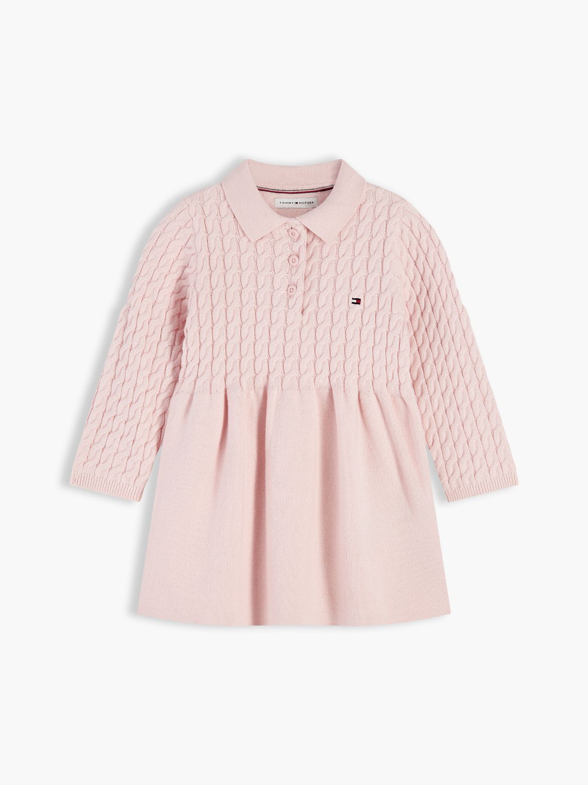 Babies' Cable Knit Sweater Dress — Whimsy Pink