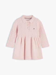 Babies' Cable Knit Sweater Dress — Whimsy Pink 1