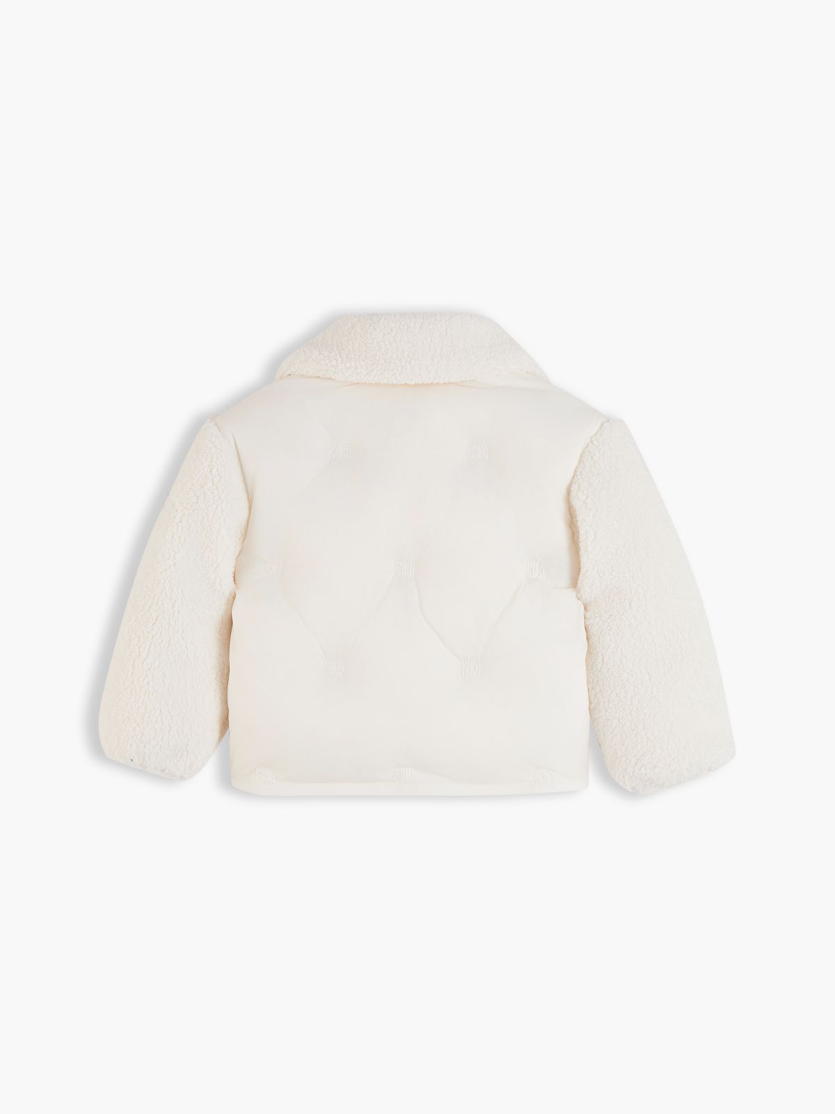 Babies' Mixed-Media Fleece Jacket — White