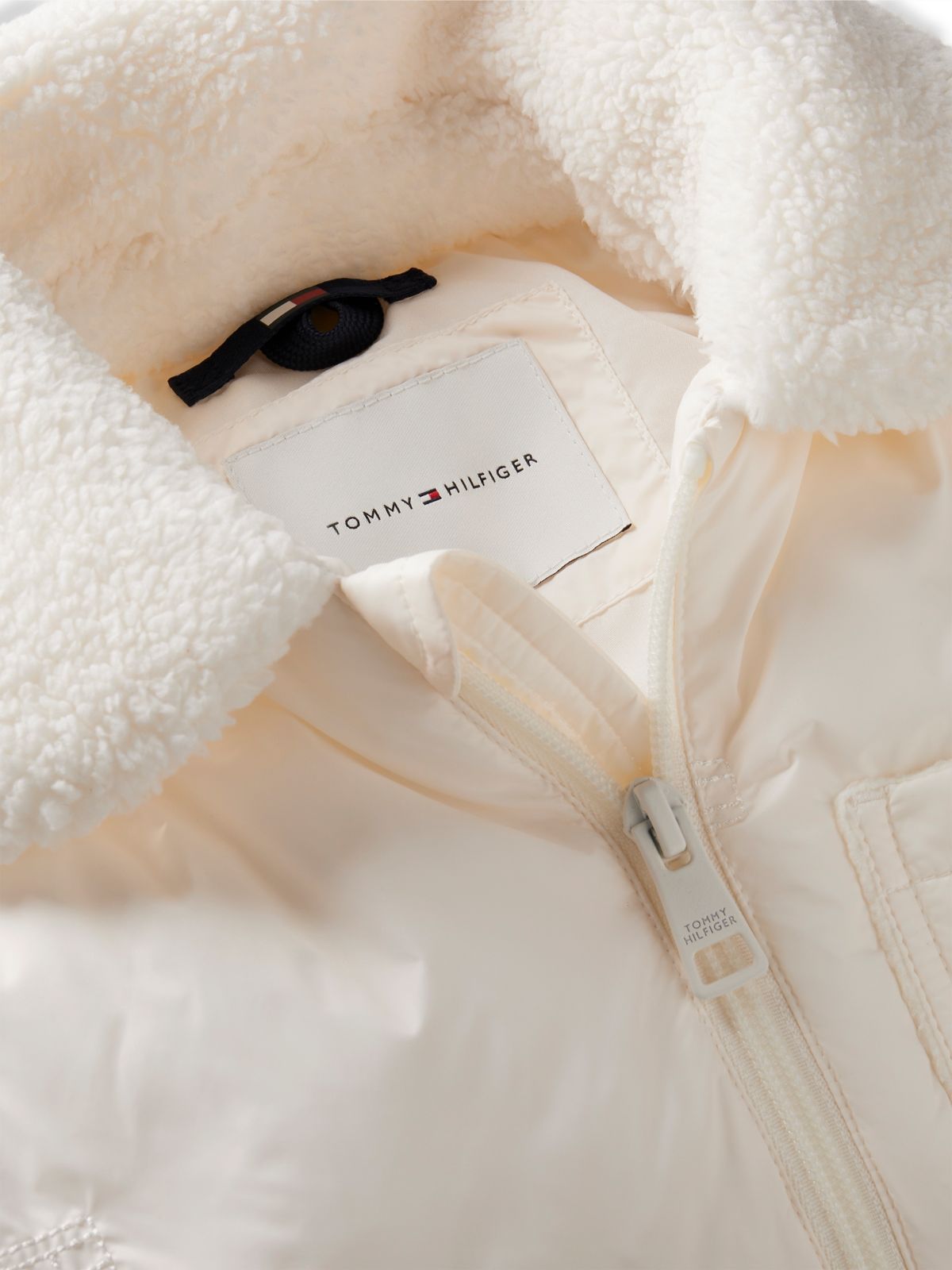 Babies' Mixed Media Fleece Snowsuit — White