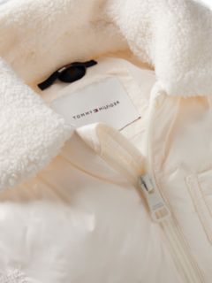 Babies' Mixed Media Fleece Snowsuit — White 3