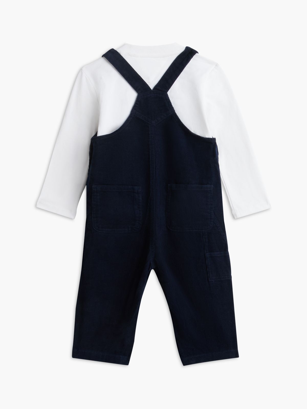 Babies' T-Shirt & Corduroy Overall Set — Dark Blue