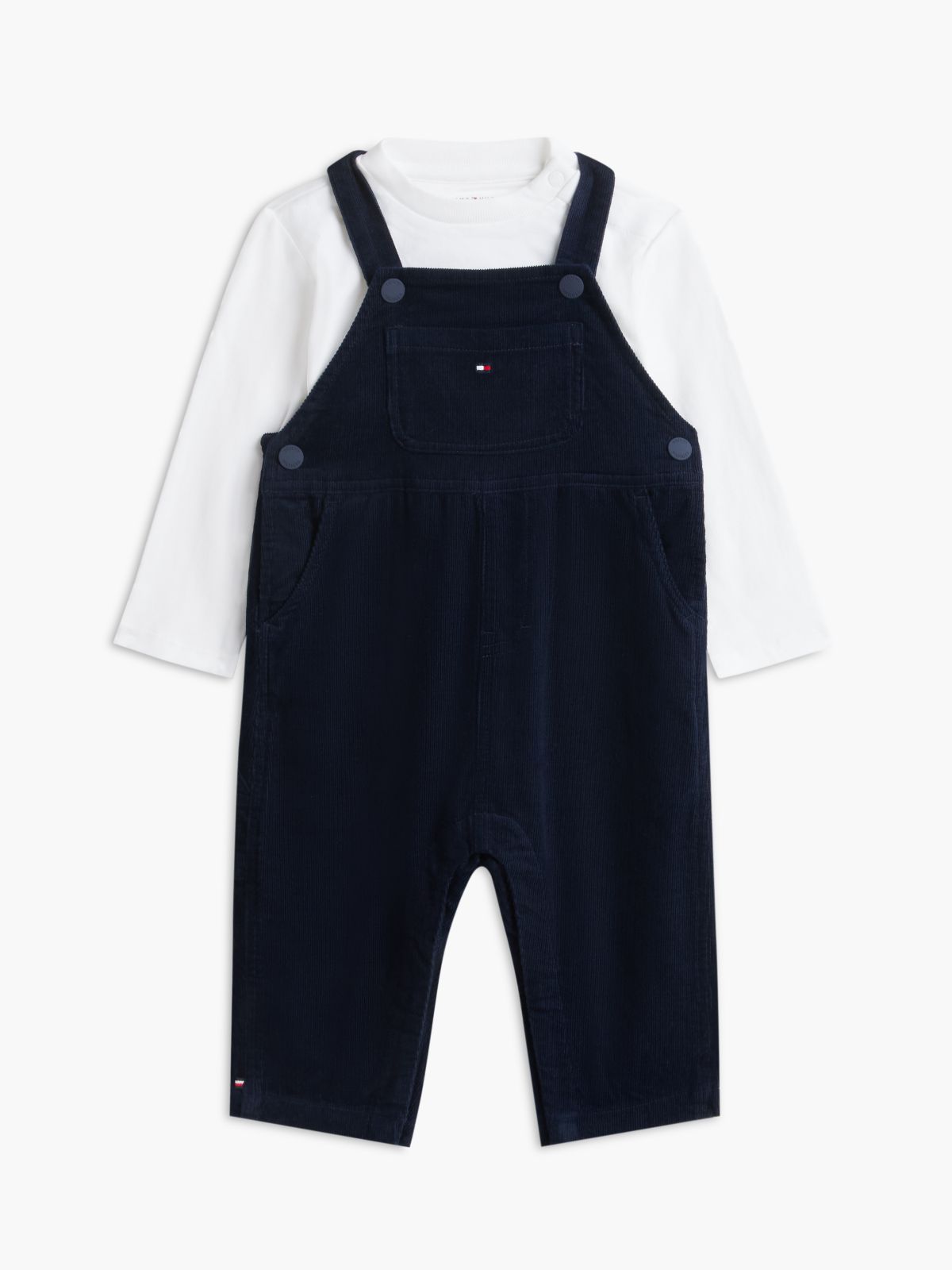 Babies' T-Shirt & Corduroy Overall Set — Dark Blue