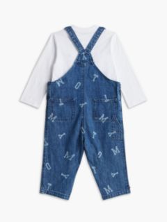 Babies' T-Shirt & Logo Denim Overall Set — Denim Medium 01 2