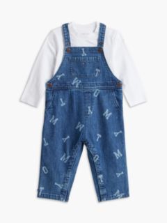 Babies' T-Shirt & Logo Denim Overall Set — Denim Medium 01 1